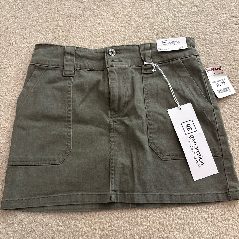 Olive Green Mini Skirt from TJMaxx Re/Generation